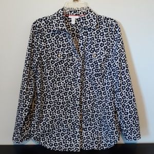 Charter Club Blue and White Print Shirt, size M
